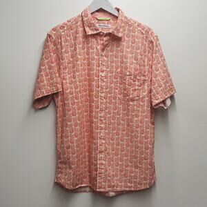 Tommy Bahama Men's Short Sleeve Pineapple Print Button Down Shirt Men's Size Med